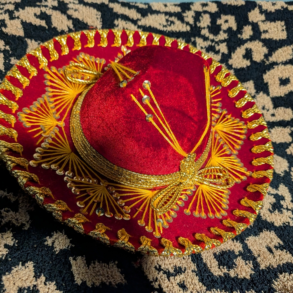 Red and Gold Kids Sombrero